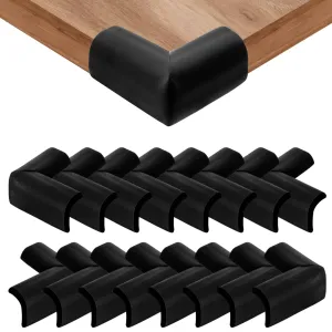 16 Pack Soft Corner Protector Baby, Baby Proofing Corner Guards Table Corner Protectors Proof Corners and Edges Covers Baby Safety Corner Protectors for Furniture, Toddler Bed, Crib Bumpers(Black)