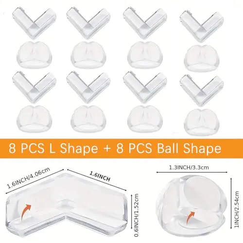 16 Pcs Corner Protector for Baby, Protectors Guards - Furniture Corner Guard & Edge Safety Bumpers Baby Safety
