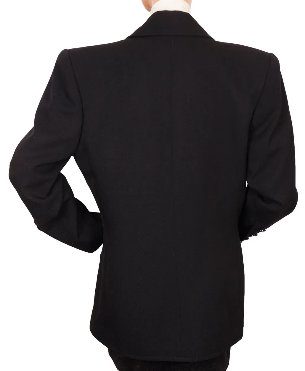 1990s Yves Saint Laurent Jacket Black Wool Gabardine M