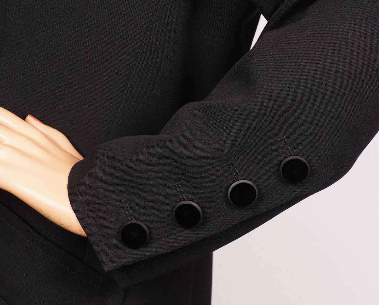 1990s Yves Saint Laurent Jacket Black Wool Gabardine M