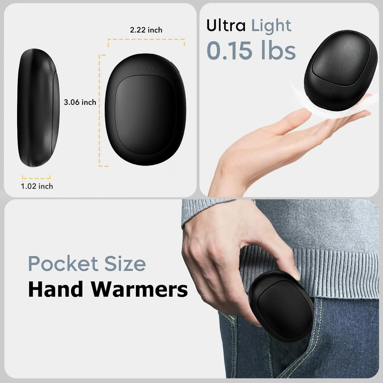 2 Pack Magnetic Hand Warmers Rechargeable Electric Hand Warmers With 3 Temperature Settings Bn-link