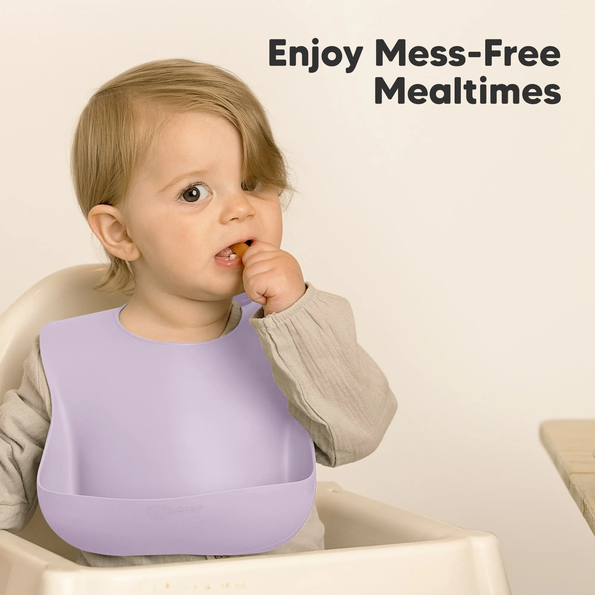 2-Pack Prep Silicone Bibs (Lilac)
