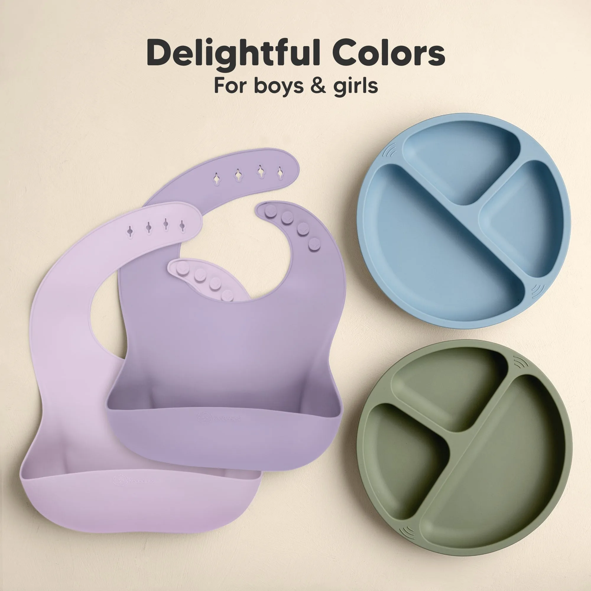 2-Pack Prep Silicone Bibs (Lilac)