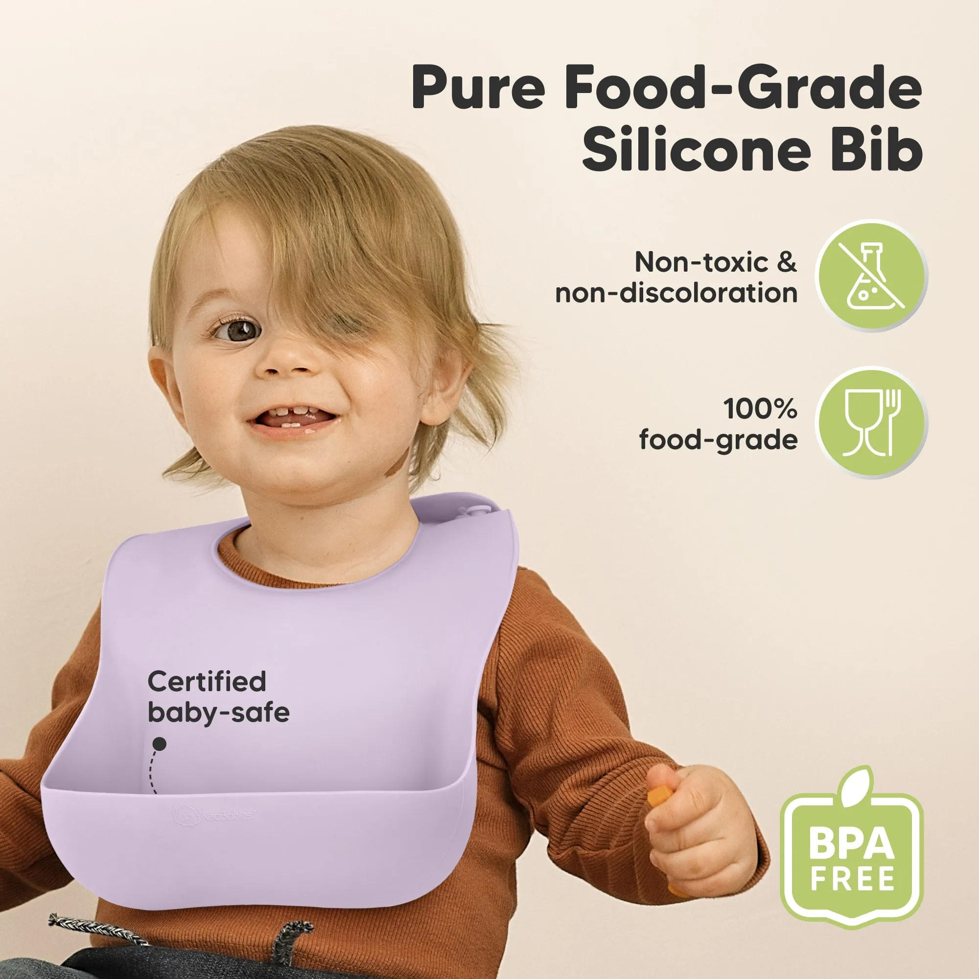 2-Pack Prep Silicone Bibs (Lilac)