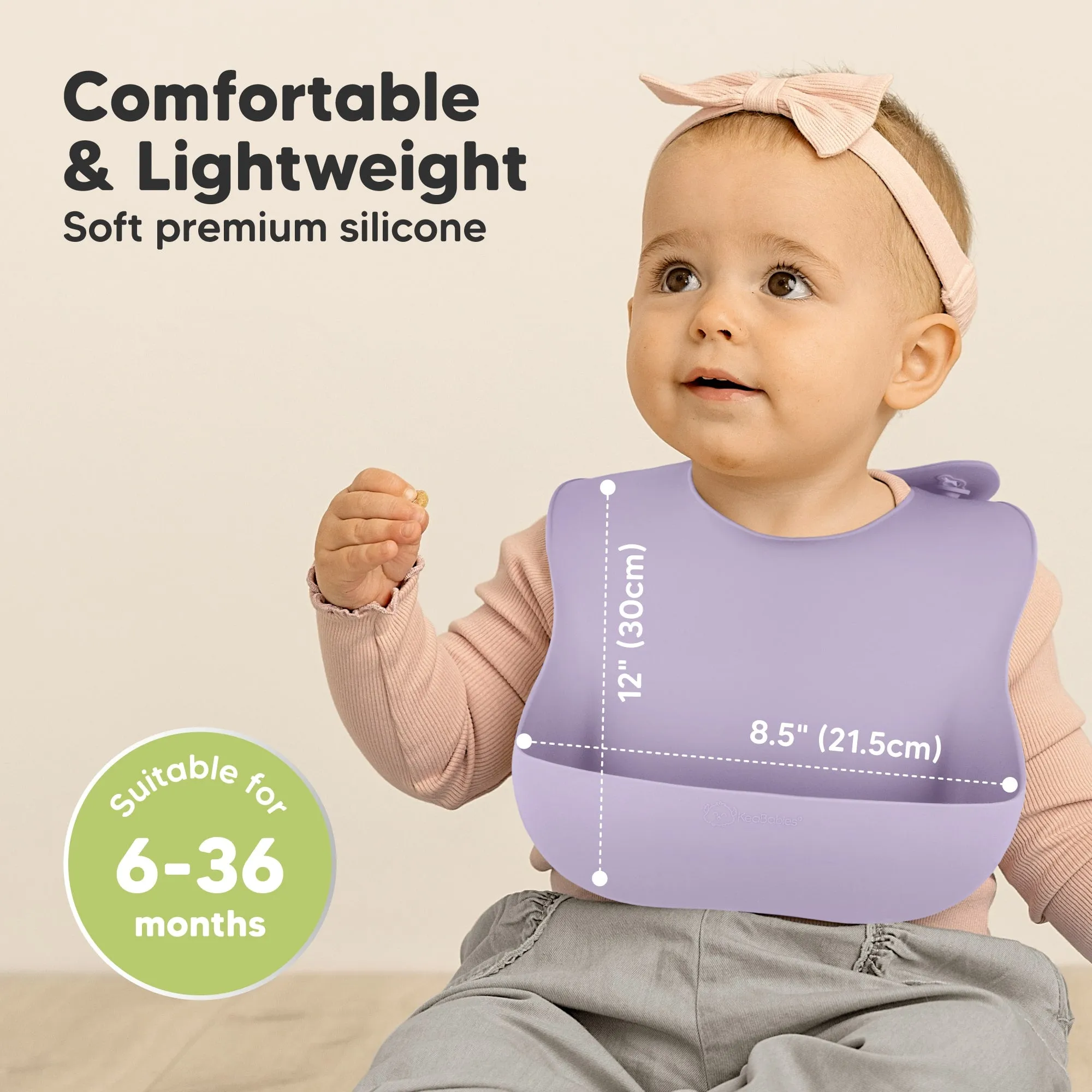 2-Pack Prep Silicone Bibs (Lilac)