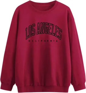 2024 Womens Oversized Sweatshirts Hoodies Fleece Crew Neck Pullover Sweaters Casual Comfy Fall Fashion Outfits