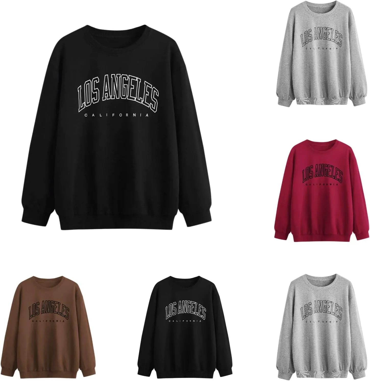 2024 Womens Oversized Sweatshirts Hoodies Fleece Crew Neck Pullover Sweaters Casual Comfy Fall Fashion Outfits
