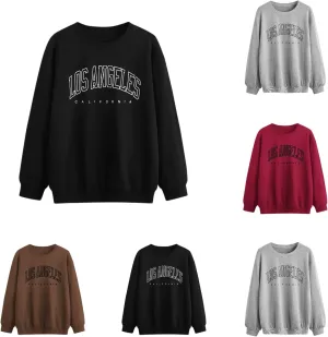 2024 Womens Oversized Sweatshirts Hoodies Fleece Crew Neck Pullover Sweaters Casual Comfy Fall Fashion Outfits