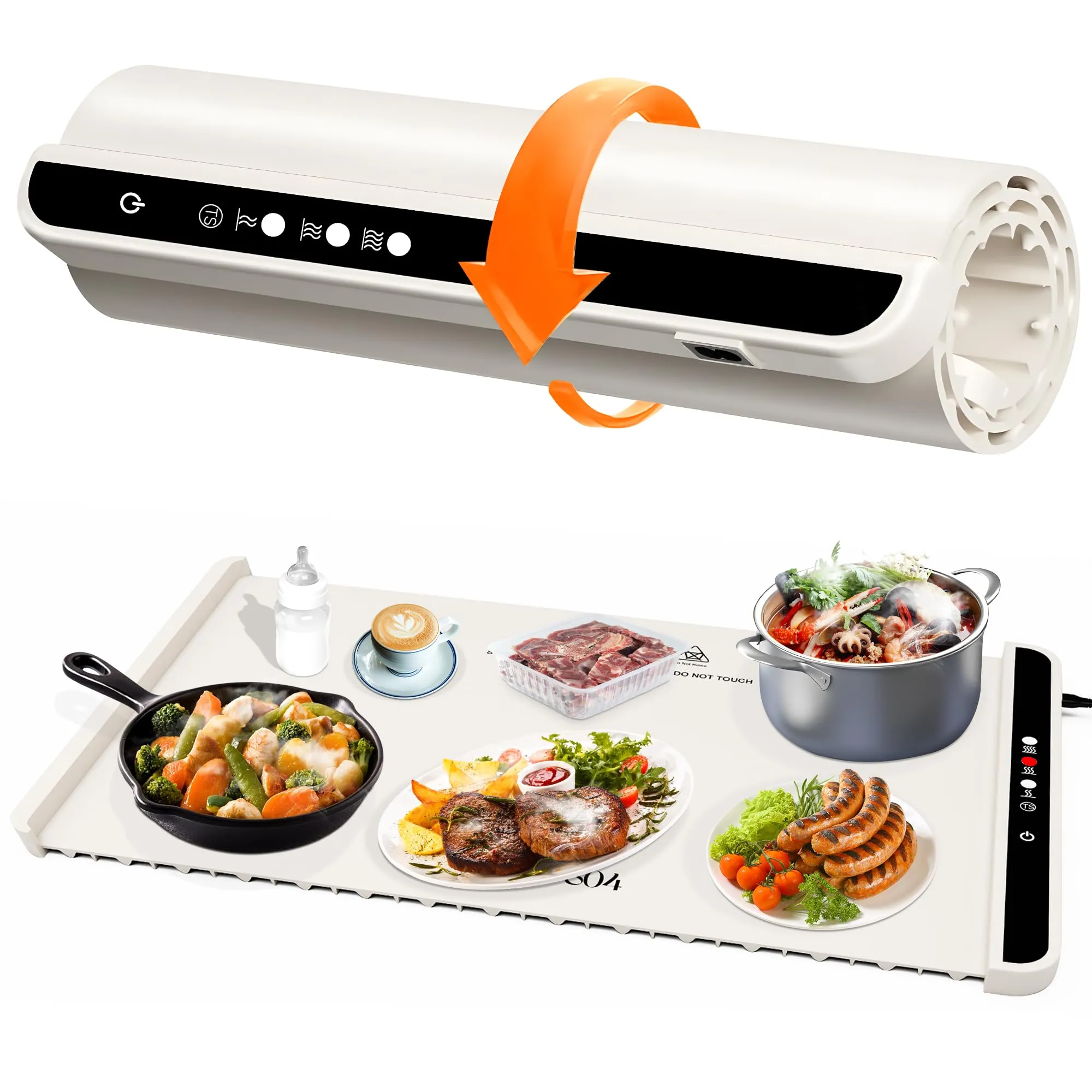 2025 Murshid 804 – Roll Up Food Warmer with Fast & Even Heating, Premium-Grade Silicon Material, 3 Temperature Settings, Auto Shut-Off - Versatile Food Warmers for Parties, Buffets, and Home Use