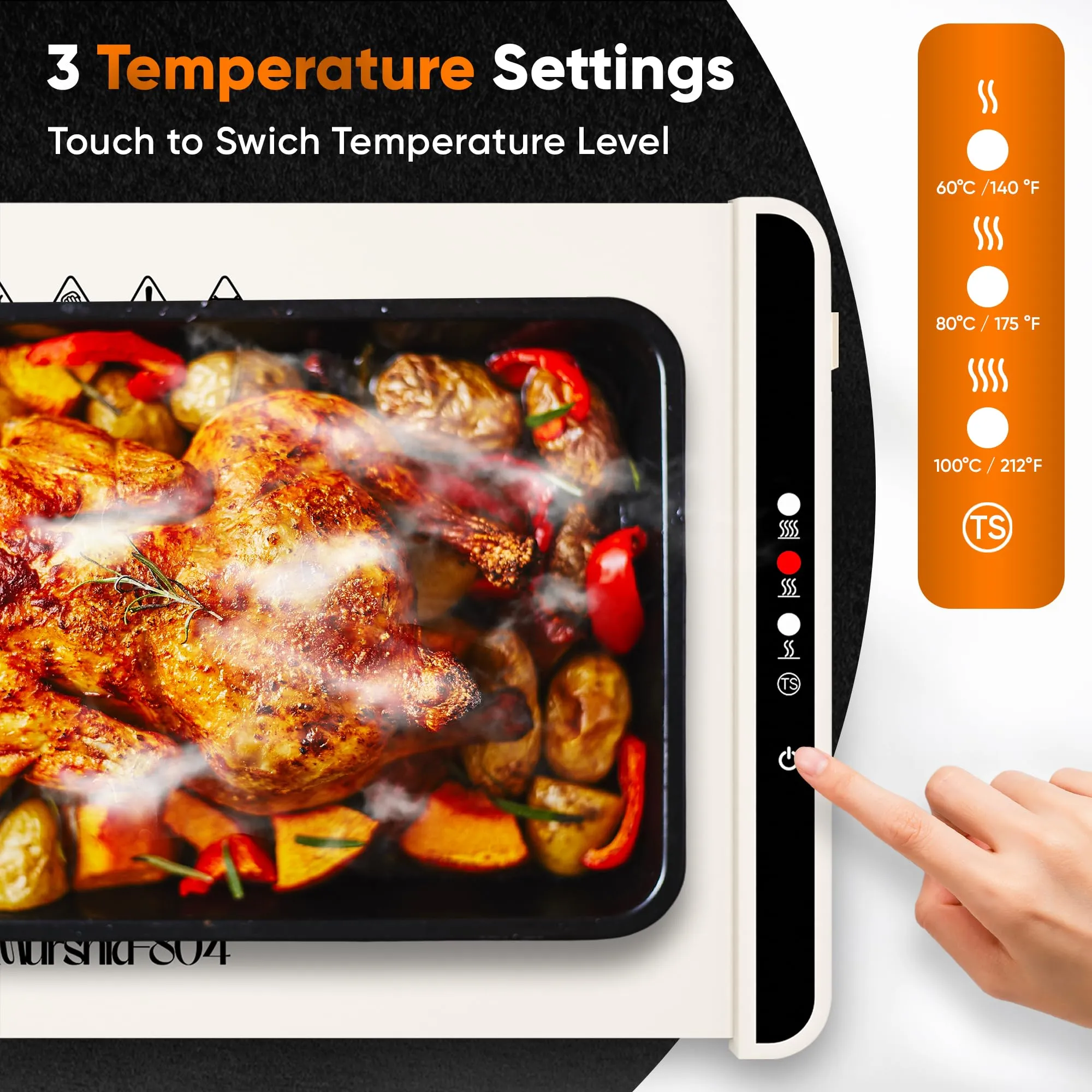 2025 Murshid 804 – Roll Up Food Warmer with Fast & Even Heating, Premium-Grade Silicon Material, 3 Temperature Settings, Auto Shut-Off - Versatile Food Warmers for Parties, Buffets, and Home Use