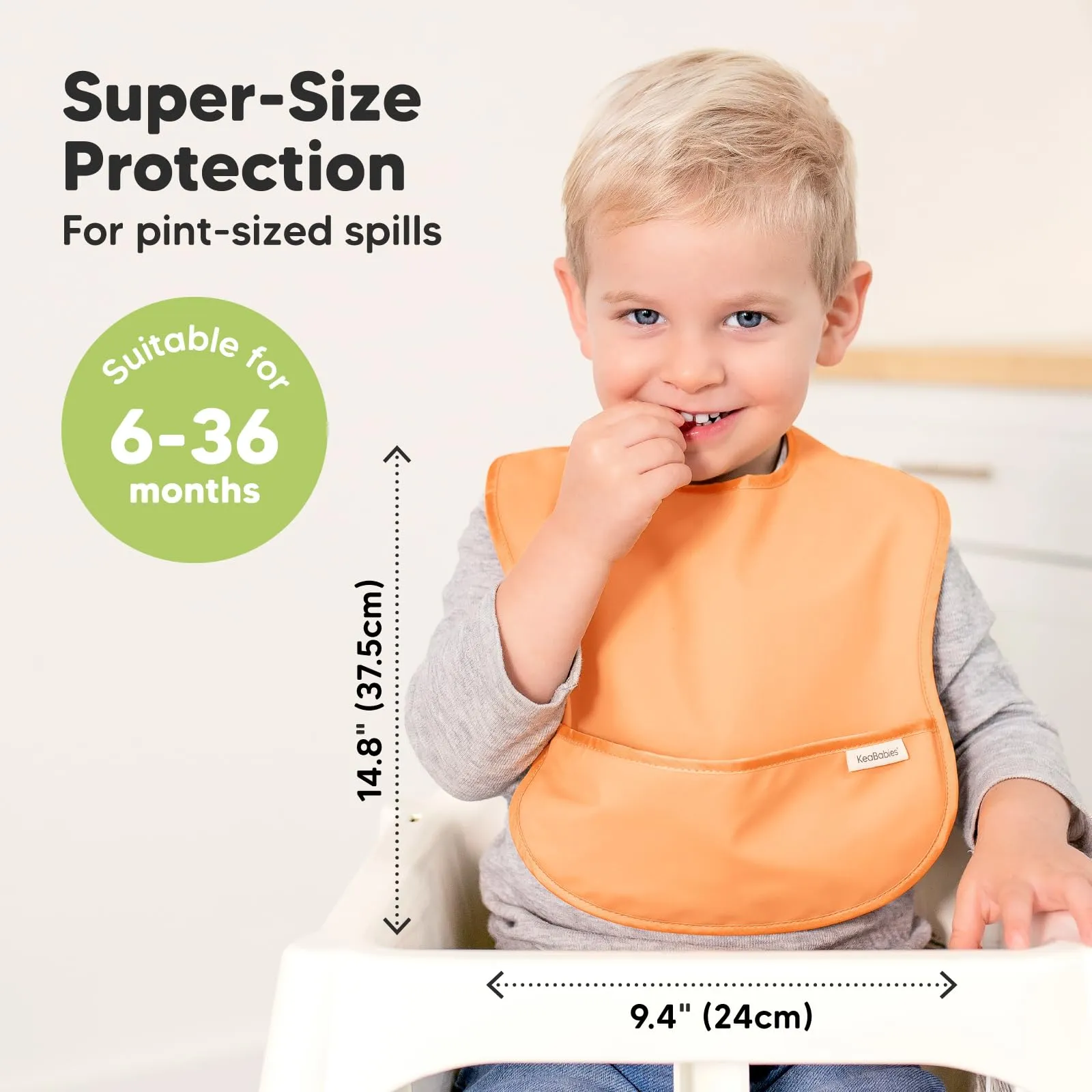 3-Pack Waterproof Baby Bibs for Eating - Lightweight Baby Bib with Food Catcher, Mess Proof Toddler Bibs, Waterproof Bibs for Baby Boys, Baby Girls, Feeding Bibs, Drool Bibs, Baby Food Bibs (Basics) Basics