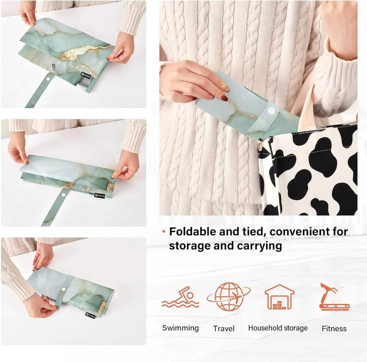 3 Set Travel Packing Cubes For Suitcases, Marble Sage Green White, Stackable, Garment Bag Closet Storage, Luggage Space Saver, Organizadores De Maletas Para