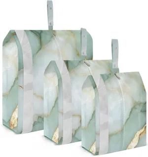 3 Set Travel Packing Cubes For Suitcases, Marble Sage Green White, Stackable, Garment Bag Closet Storage, Luggage Space Saver, Organizadores De Maletas Para