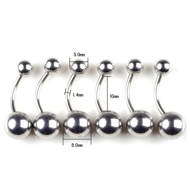 5pcs/10pcs Surgical Steel Belly Button Bars