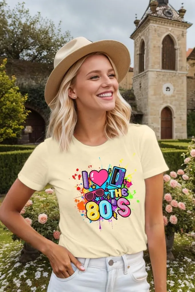 80s Shirts for Women I Love The 80s T Shirts 80's Themed Disco Music Top 1980s Party Graphic Tee Casual Outfit