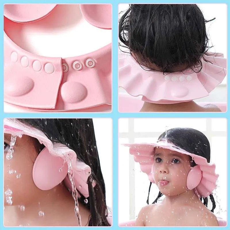 Adjustable Baby Shower Cap with Ear Protection