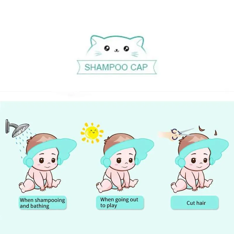Adjustable Baby Shower Cap with Ear Protection