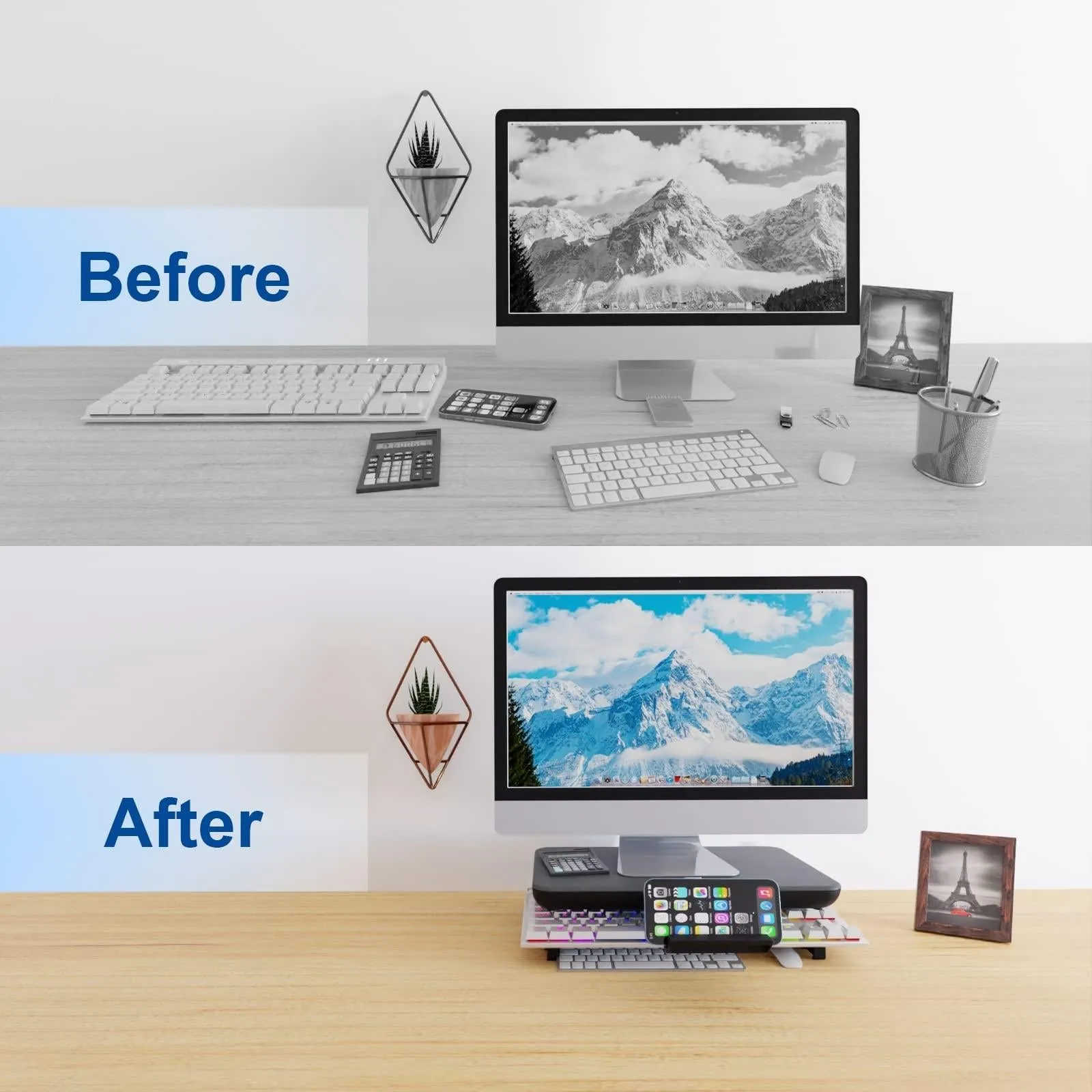 Adjustable Laptop Stand with Storage Drawer - Height Riser