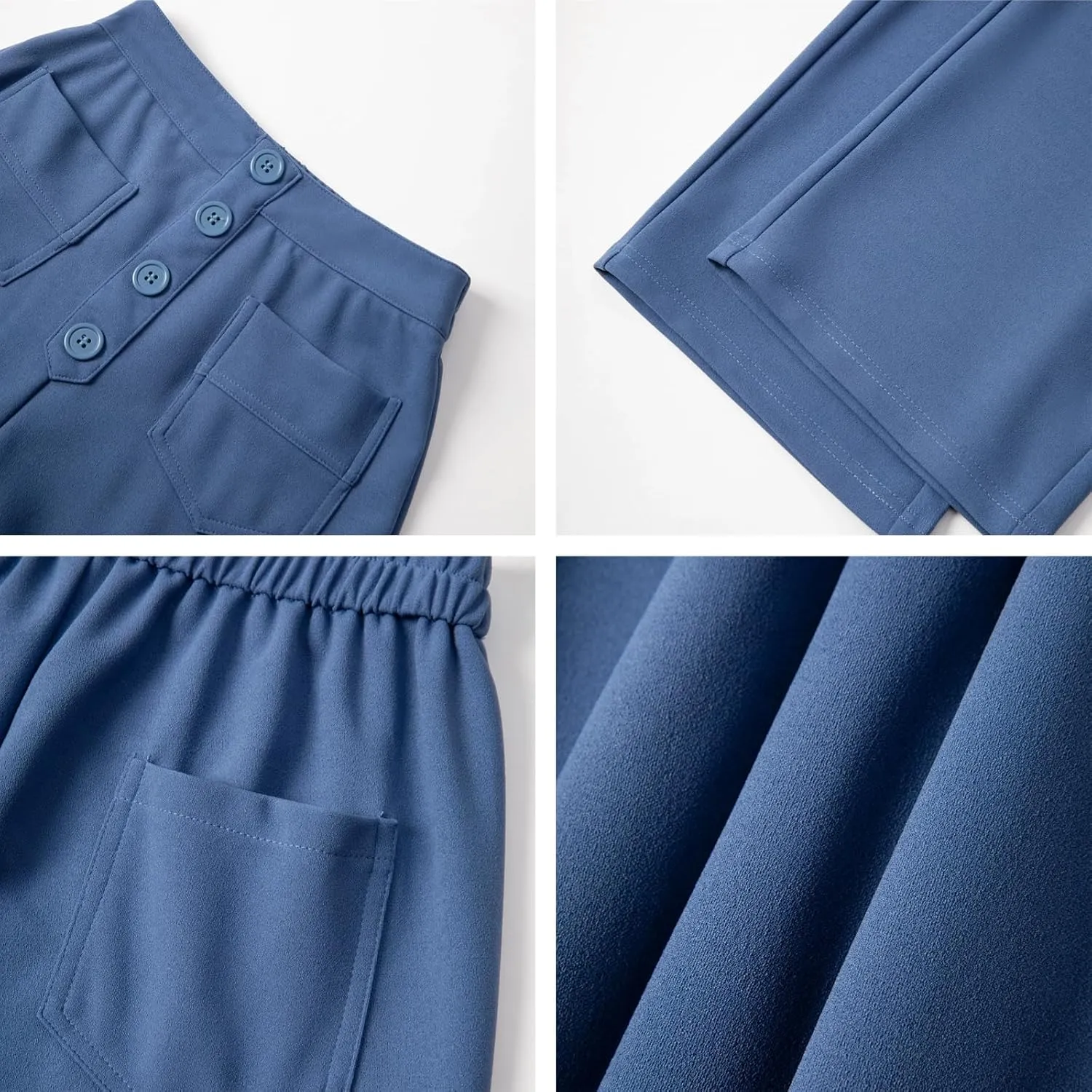 AIFARLD Straight Leg Pants for Women Flexipants High Waisted Button Stretchy Trousers Multiple Pockets Business Work Casual