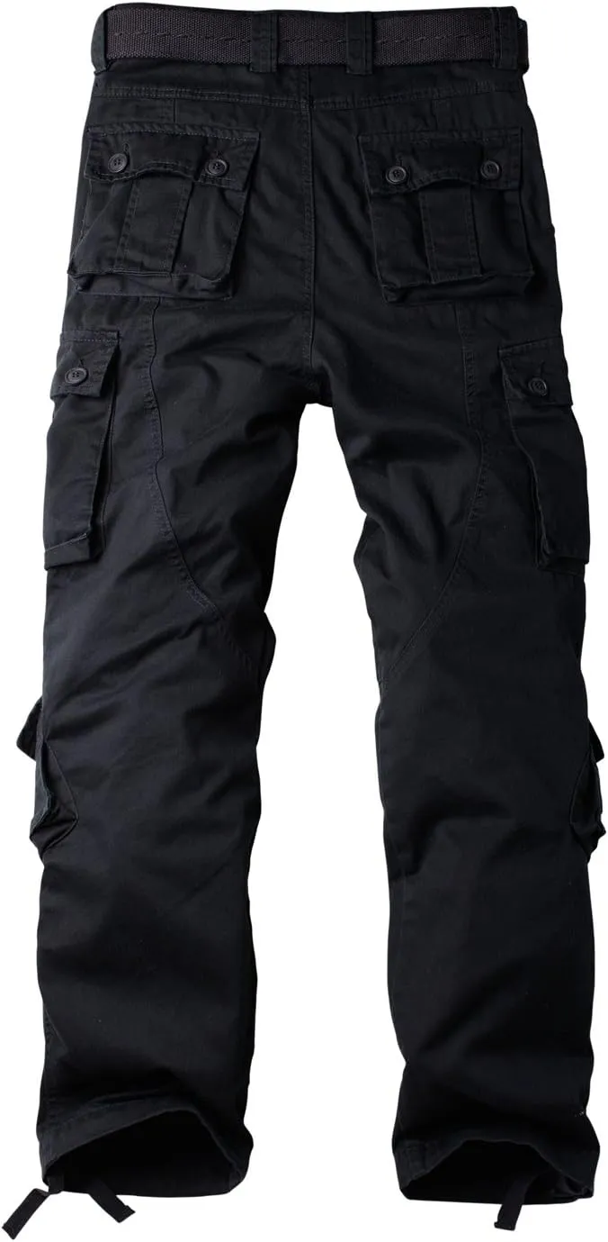 AKARMY Women's Cotton Casual Work Pants Camouflage Cargo Pants Parachute Pants for Women with Pockets