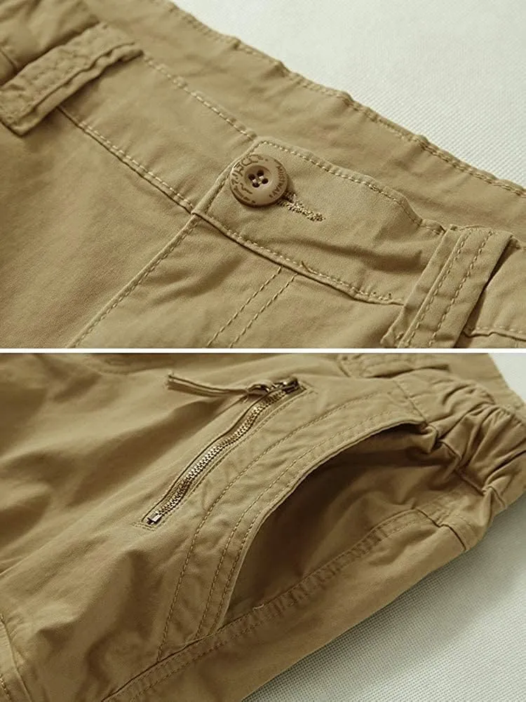 AKARMY Women's Cotton Casual Work Pants Camouflage Cargo Pants Parachute Pants for Women with Pockets