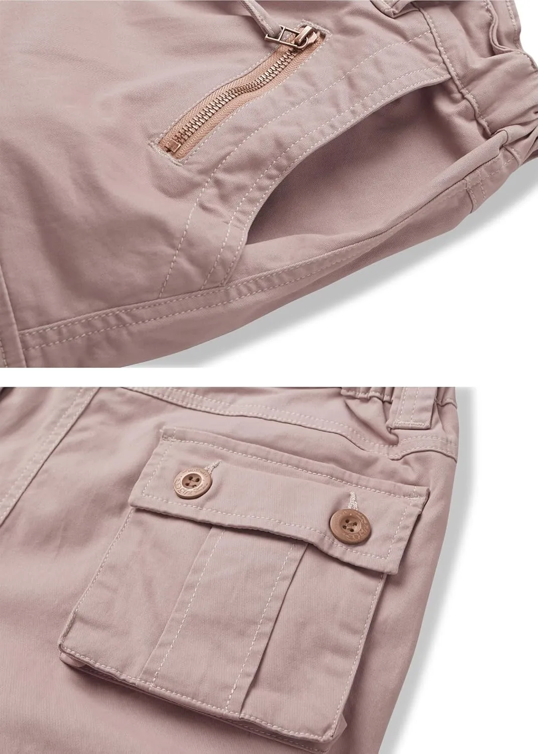 AKARMY Women's Cotton Casual Work Pants Camouflage Cargo Pants Parachute Pants for Women with Pockets