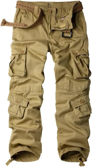 AKARMY Women's Cotton Casual Work Pants Camouflage Cargo Pants Parachute Pants for Women with Pockets