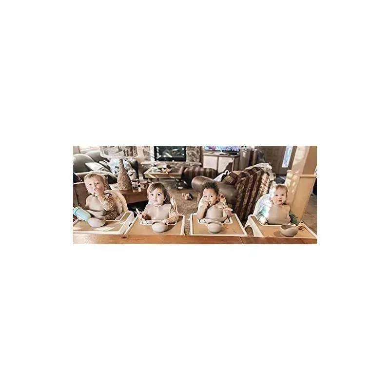 Ali   Oli Silicone Baby Bib Roll Up & Stay Closed (Taupe)