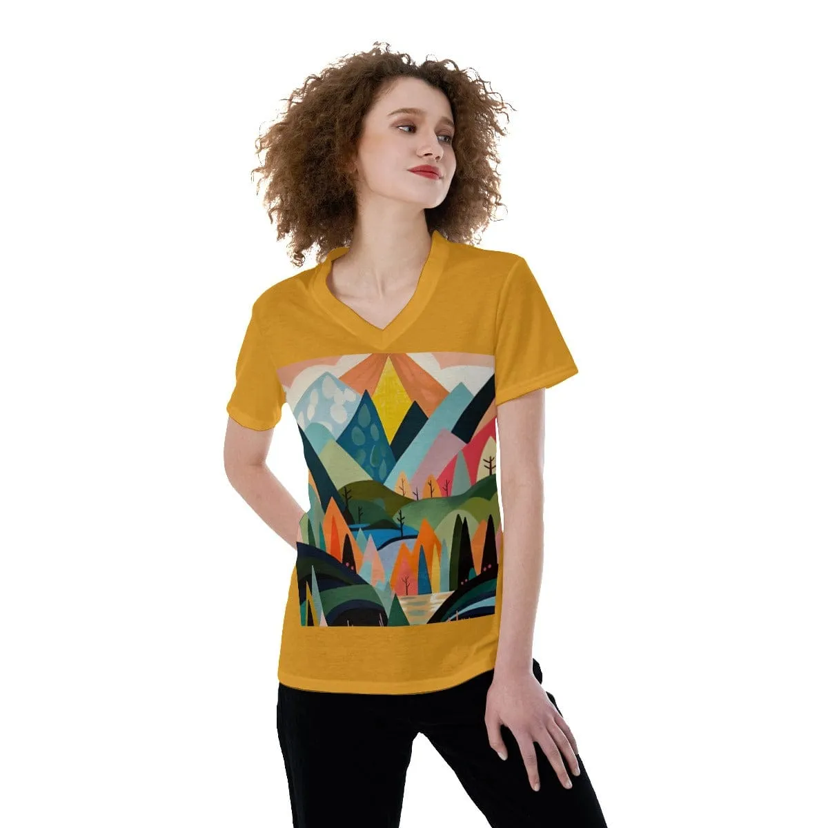 Alpine Adventure - Print V-neck Women's T-shirt