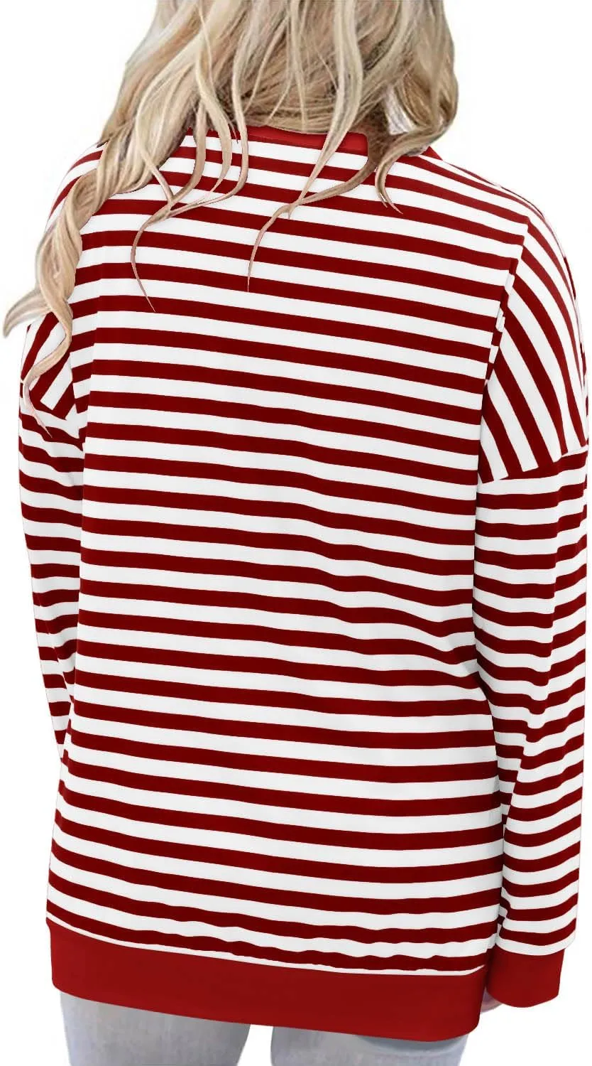 Angerella Women's Casual Loose Fit Pocket Shirts Printed Tops