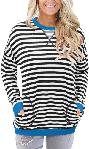 Angerella Women's Casual Loose Fit Pocket Shirts Printed Tops