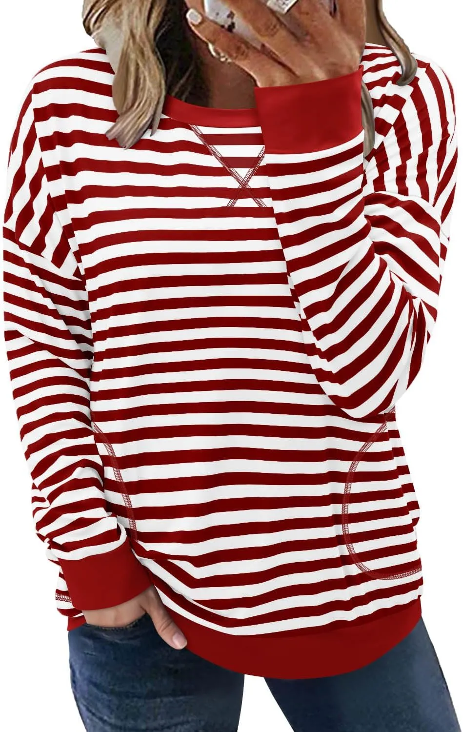 Angerella Women's Casual Loose Fit Pocket Shirts Printed Tops
