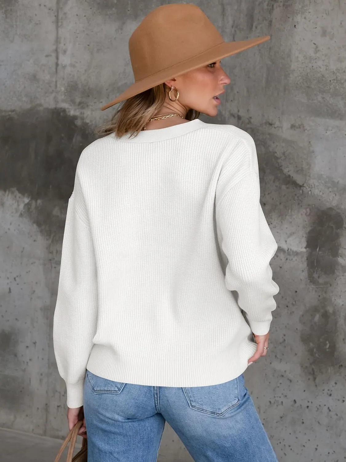 ANRABESS Women Cardigan Sweaters 2024 Fall Oversized Button Open Front Knit Lightweight Cardigans Fall Outfits Outerwear