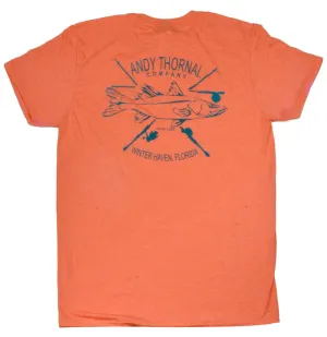 ATC SS Performance Crossed Rods - Snook T-Shirt/Heather Orange
