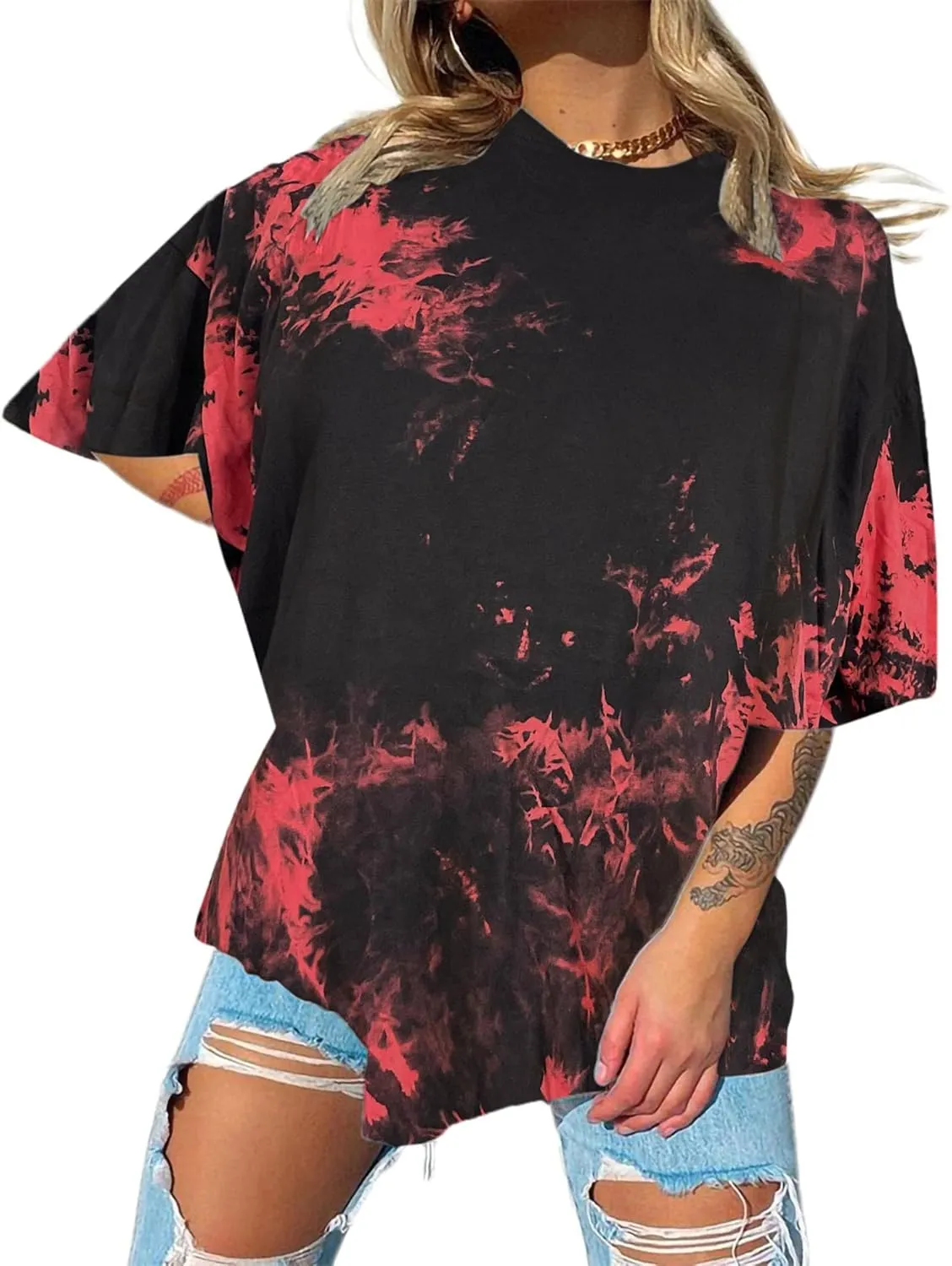 Avanova Women Tigers Graphic Oversized Tee Top Short Sleeve Loose Crewneck Summer T-Shirt
