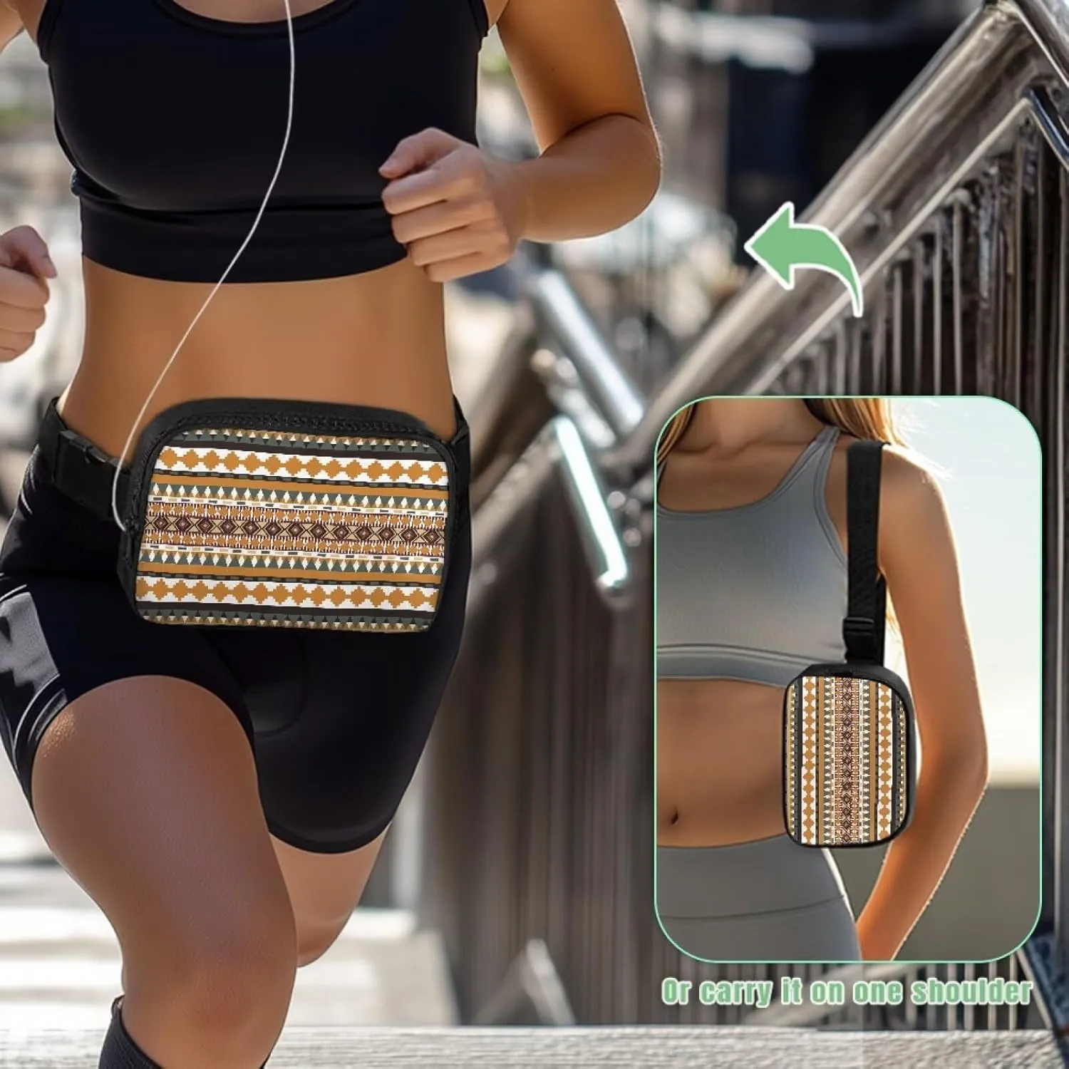 Aztec Fanny Packs for Women Fashion Waist Pack Fashion Practical Waist Bag with Zipper Closure for Women Travel Sports Cycling Workout Nice Birthday Gifts for Lover Cell Phone Bag