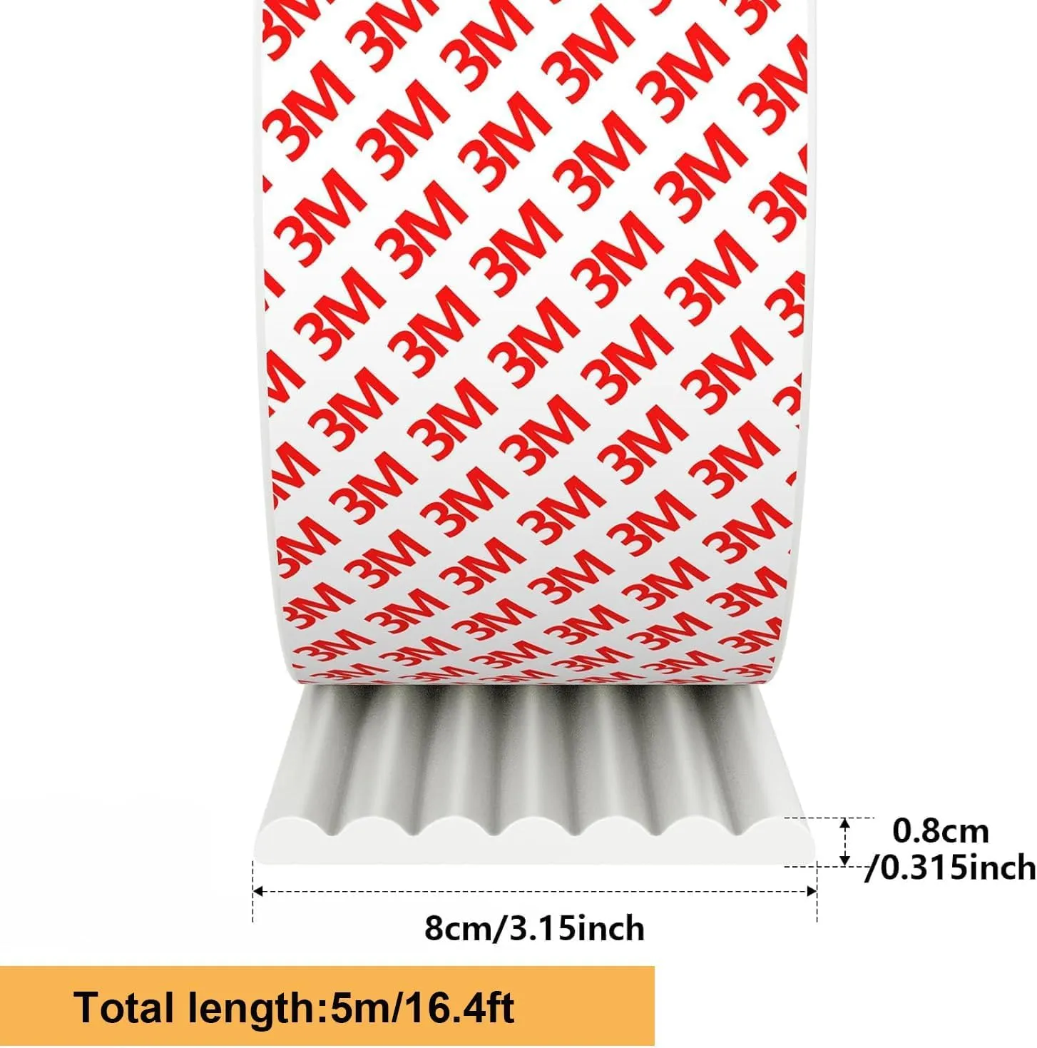 Baby Proofing 16.4ft Extra-Wide Edge Protectors for Baby with 3M Strong Adhesive Double Sided Tape, Sharp Edge & Corner Safety Guards Furniture Bumper for Table, Furniture, Fireplace, White