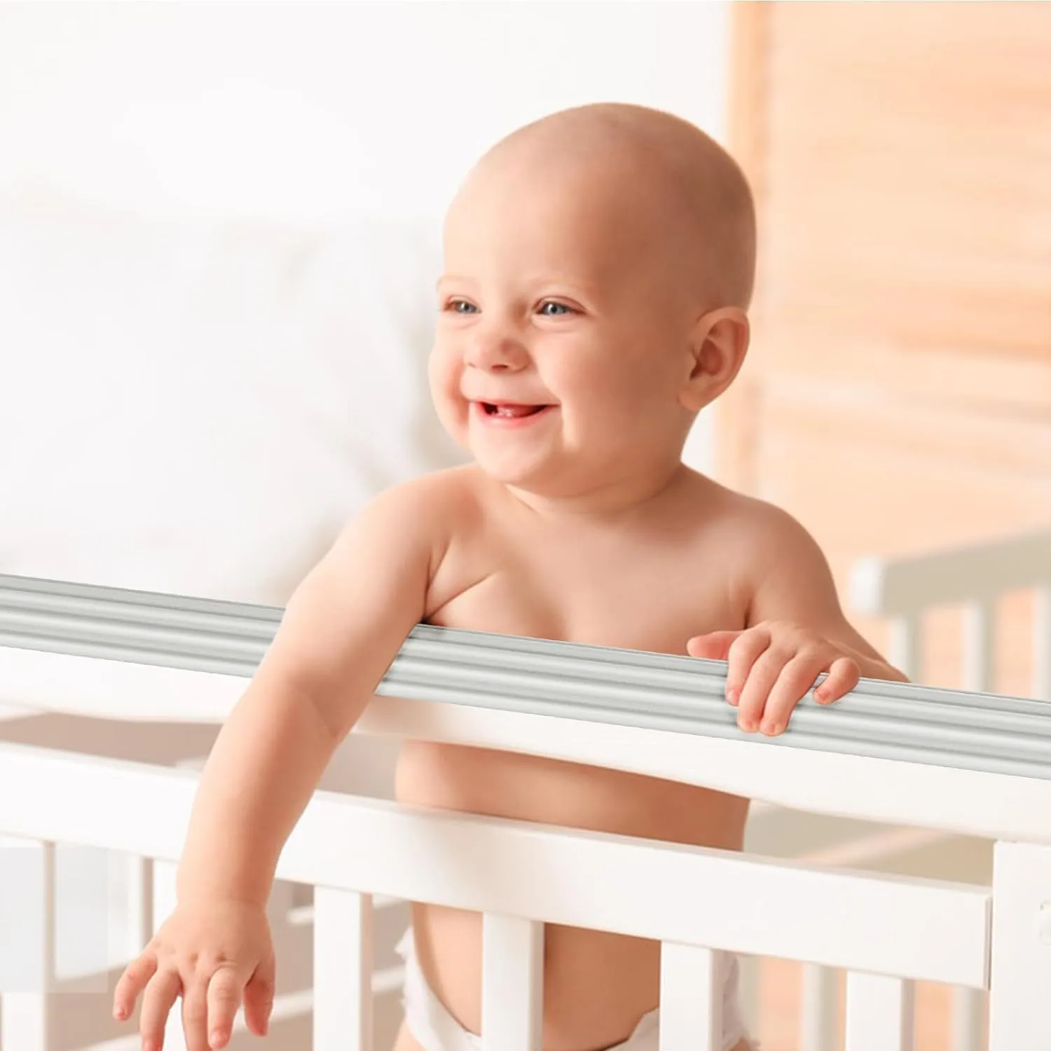 Baby Proofing 16.4ft Extra-Wide Edge Protectors for Baby with 3M Strong Adhesive Double Sided Tape, Sharp Edge & Corner Safety Guards Furniture Bumper for Table, Furniture, Fireplace, White