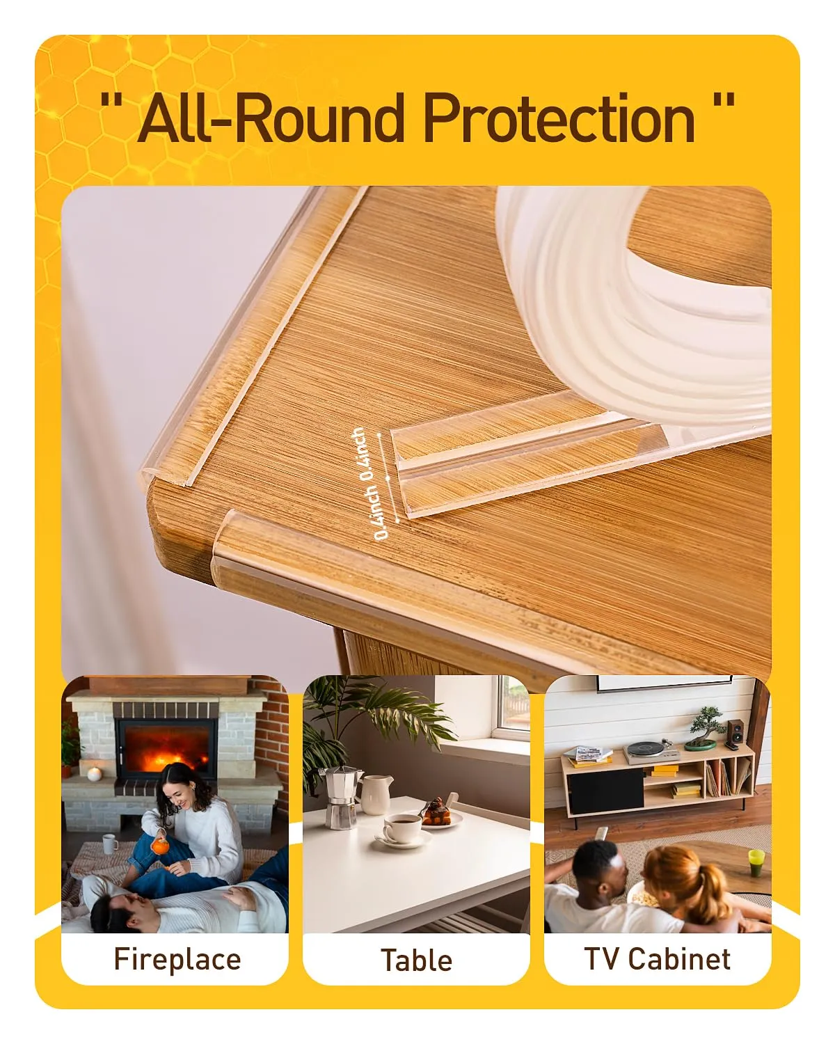 Baby Proofing, Corner Protectors Baby Baby Proof Corners and Edges, Edge Protector Strip Clear, Silicone Soft Corner Guards with 1MM Pre-Taped Strong Adhesive 6.6FT-10MM