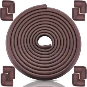 Baby Proofing Edge Corner Protector, 20.5 ft (18.1ft Edge   8 Corners) Baby Proof Corner Guards ,Thick Table Bumper Guard, 3M Pre-Taped Corners, Soft Rubber Foam Guard Heavy-Duty…