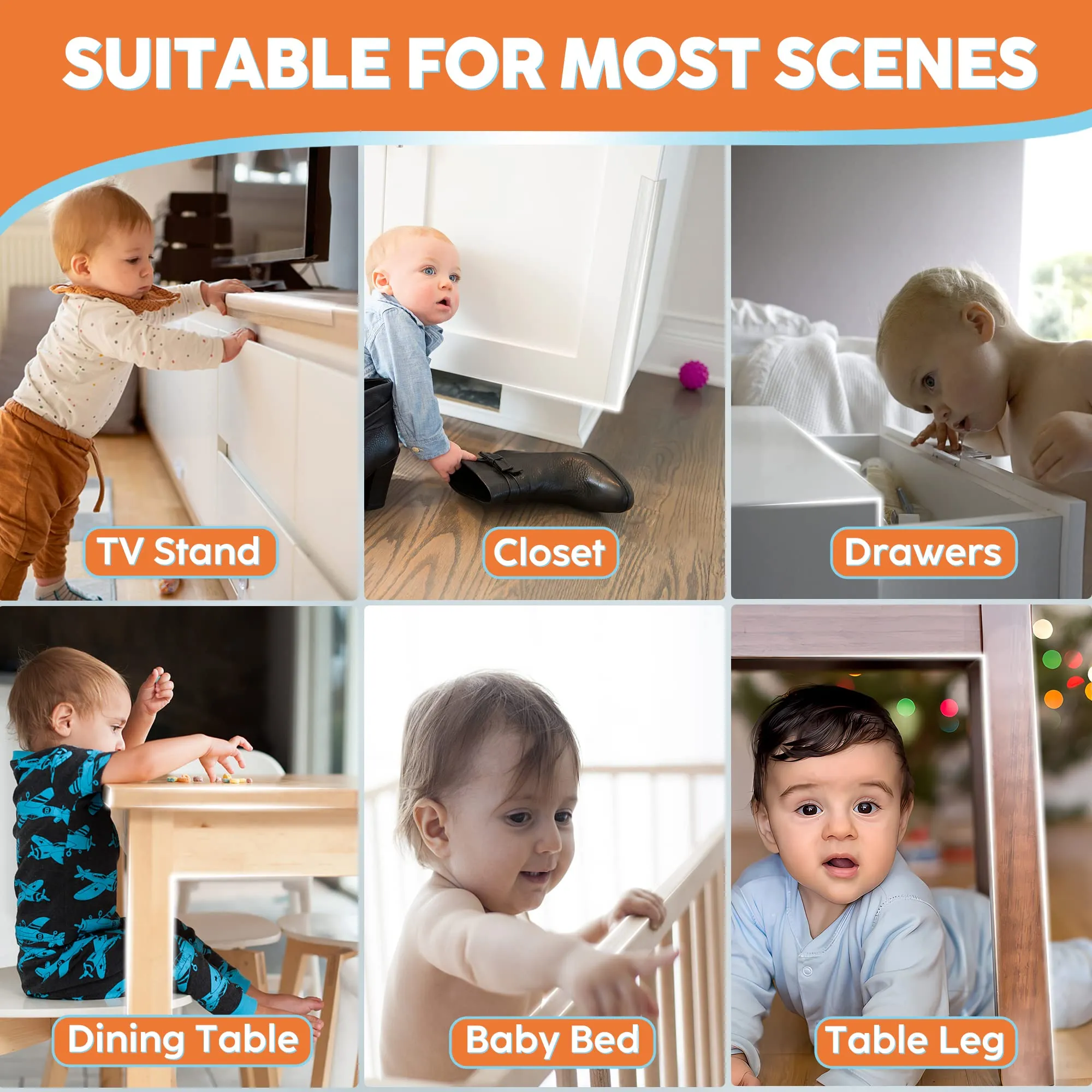 Baby Proofing, Edge Protector 100% Silicone, Soft Corner Protectors for Kids, Pre-Tape Adhesive Edge Guard for Kids Safety, Child Drawer Furniture Cabinet Bumper (3.3ft 0.6x0.6in(Width)) 3.3ft 0.6x0.6in(Width)