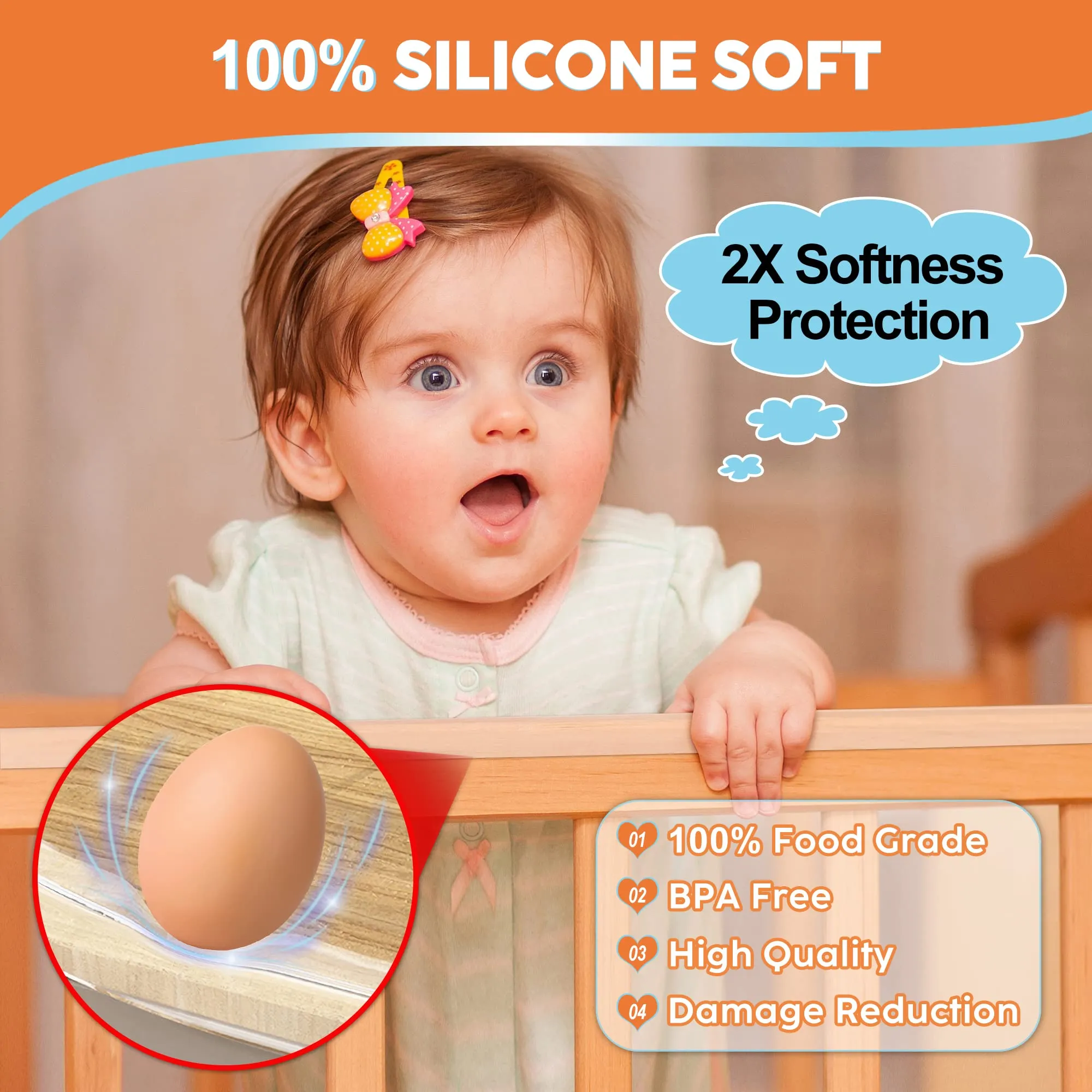 Baby Proofing, Edge Protector 100% Silicone, Soft Corner Protectors for Kids, Pre-Tape Adhesive Edge Guard for Kids Safety, Child Drawer Furniture Cabinet Bumper (3.3ft 0.6x0.6in(Width)) 3.3ft 0.6x0.6in(Width)