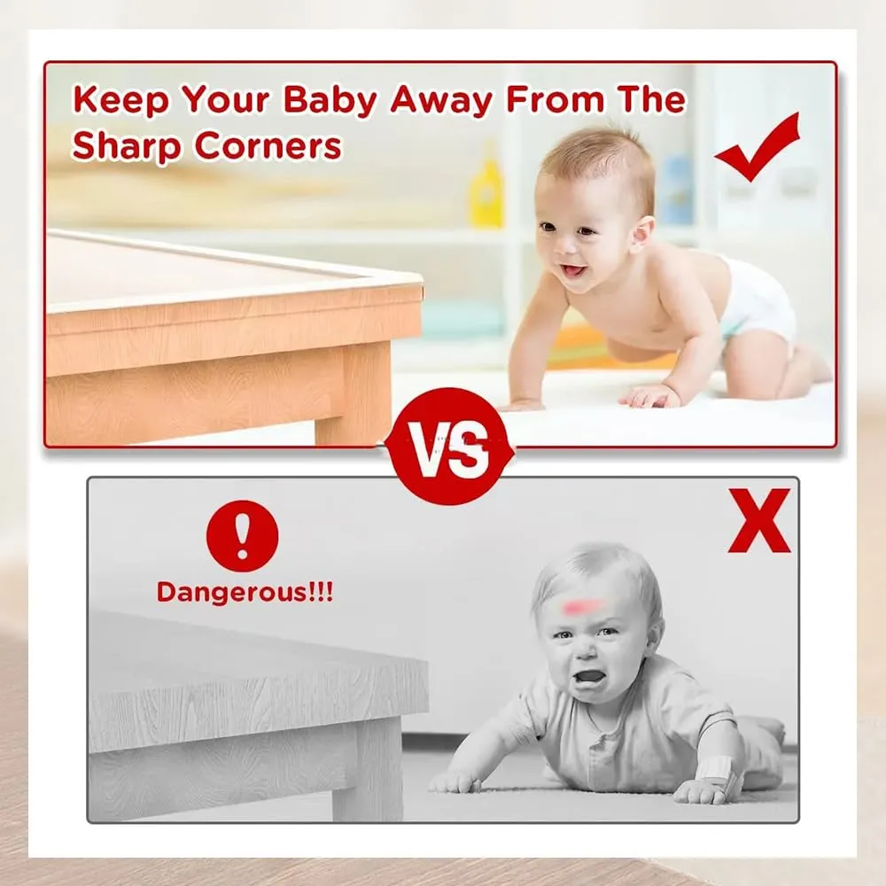 Baby Proofing Edge Protector for Kid Clear Edge Protector Strip Safety Corner Guards Child Proof Corner Bumper for Furniture 1.2in x 9.84ft 1.2" x 9.84'(thk: 1mm)