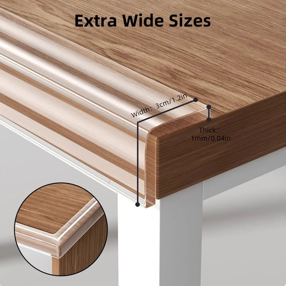 Baby Proofing Edge Protector for Kid Clear Edge Protector Strip Safety Corner Guards Child Proof Corner Bumper for Furniture 1.2in x 9.84ft 1.2" x 9.84'(thk: 1mm)