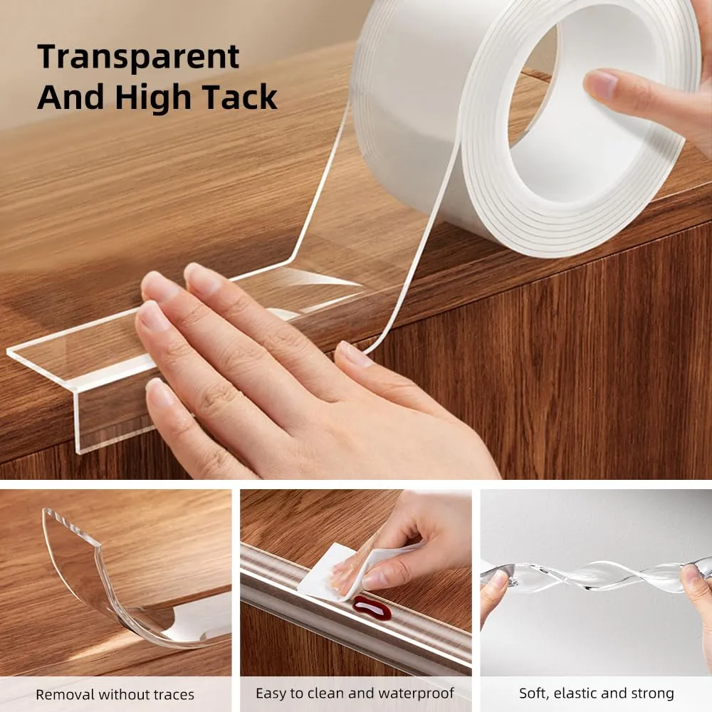 Baby Proofing Edge Protector for Kid Clear Edge Protector Strip Safety Corner Guards Child Proof Corner Bumper for Furniture 1.2in x 9.84ft 1.2" x 9.84'(thk: 1mm)