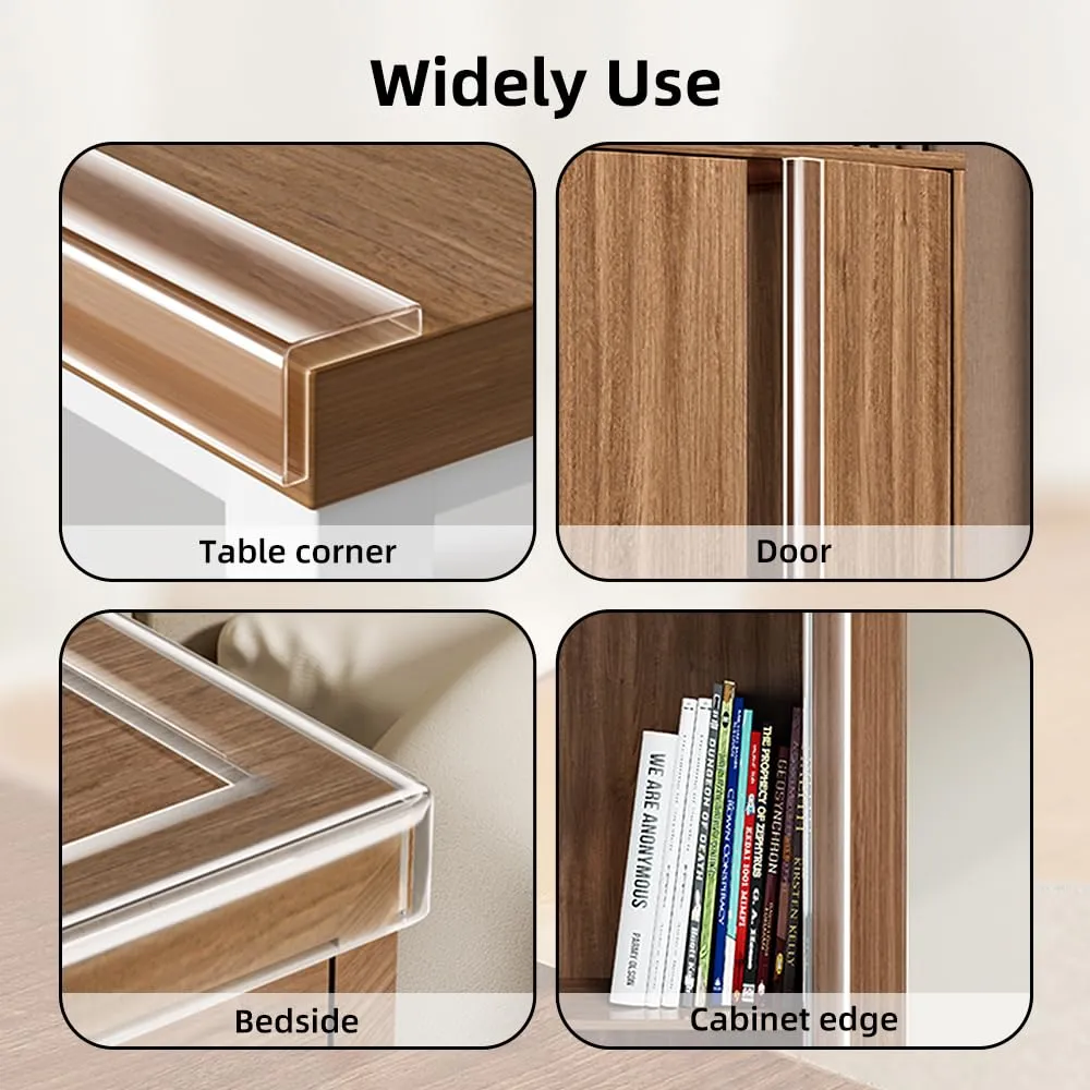 Baby Proofing Edge Protector for Kid Clear Edge Protector Strip Safety Corner Guards Child Proof Corner Bumper for Furniture 1.2in x 9.84ft 1.2" x 9.84'(thk: 1mm)