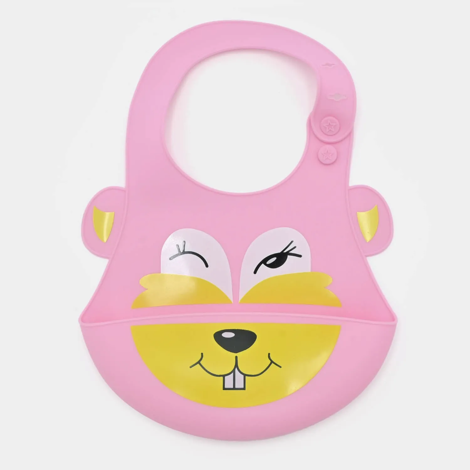 Baby Silicone Bib Food Catcher-Pink 3M 