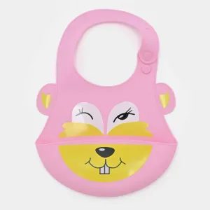 Baby Silicone Bib Food Catcher-Pink 3M 