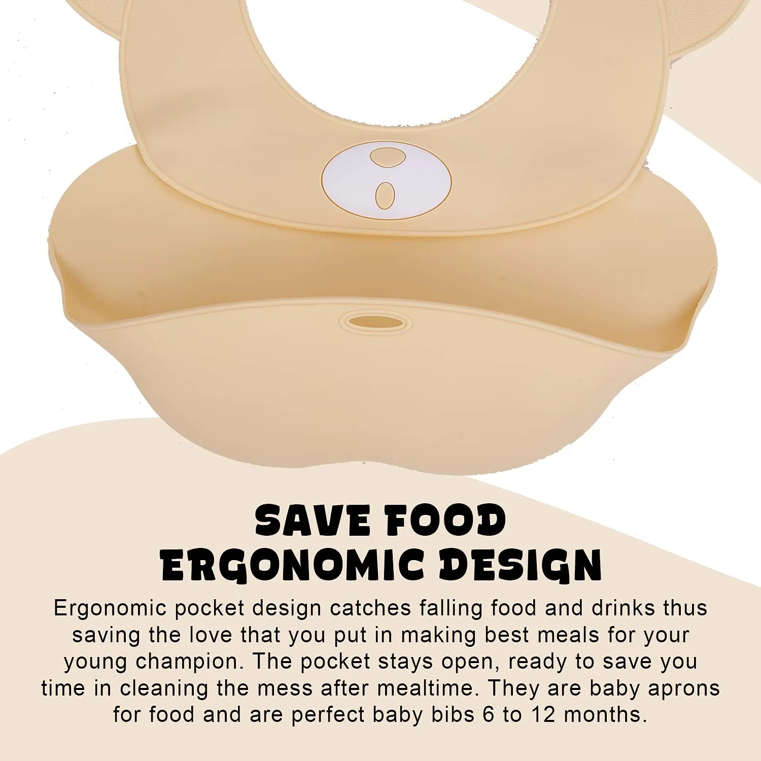 BAYBEE Silicone Baby Bib, BPA Free Soft, Durable & Adjustable Food Grade Bibs for Baby Feeding
