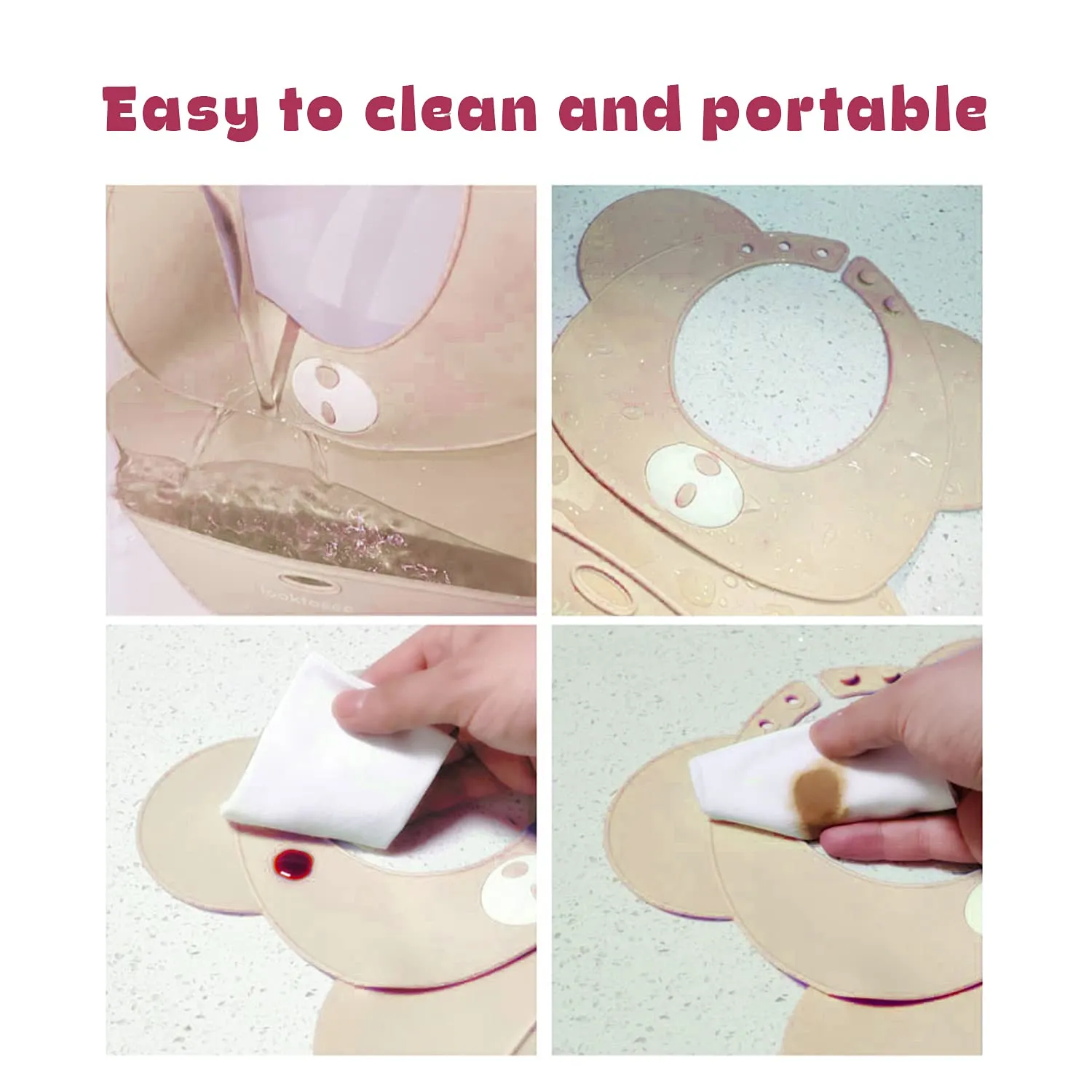 BAYBEE Silicone Baby Bib, BPA Free Soft, Durable & Adjustable Food Grade Bibs for Baby Feeding